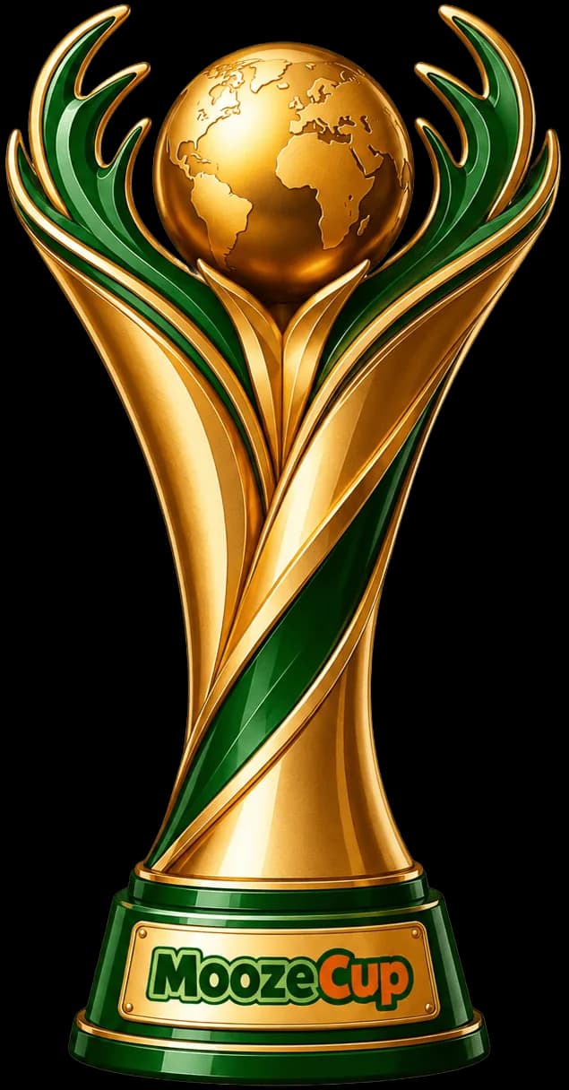 LuckyMooze mascot holding a trophy